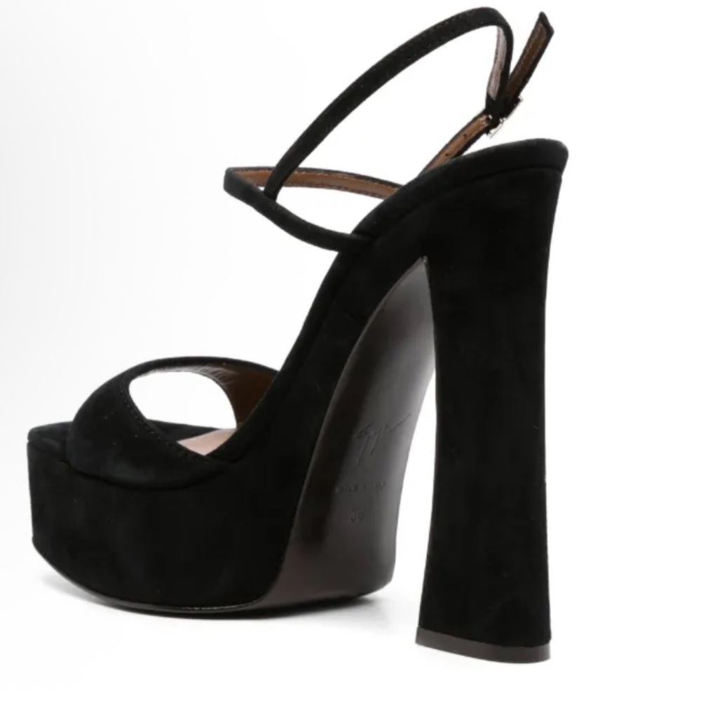 Giuseppe Zanotti Black Suede Platform Heels - Picture 2 of 4